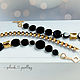 Three bracelets with onyx, hematite in gilt. Bead bracelet. Solanda. Online shopping on My Livemaster.  Фото №2