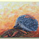 Painting with a hedgehog Autumn landscape Paintings in the nursery, Pictures, Sochi,  Фото №1