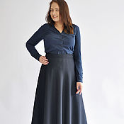 The semi-circular skirt woolen long