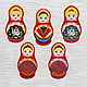 Applique Matryoshka Embroidered stripe 5.5x10,5cm Patch, Applications, Moscow,  Фото №1
