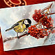 Tit and mountain ash. Original. Pastel. Pictures. Valeria Akulova ART. Online shopping on My Livemaster.  Фото №2
