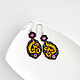 Order Black beaded earrings with floral ornament. Handmade by Svetlana Sin. Livemaster. . Earrings Фото №3