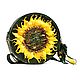 Bag drum Sunflower sun flower Women's round suede, Classic Bag, Kursk,  Фото №1
