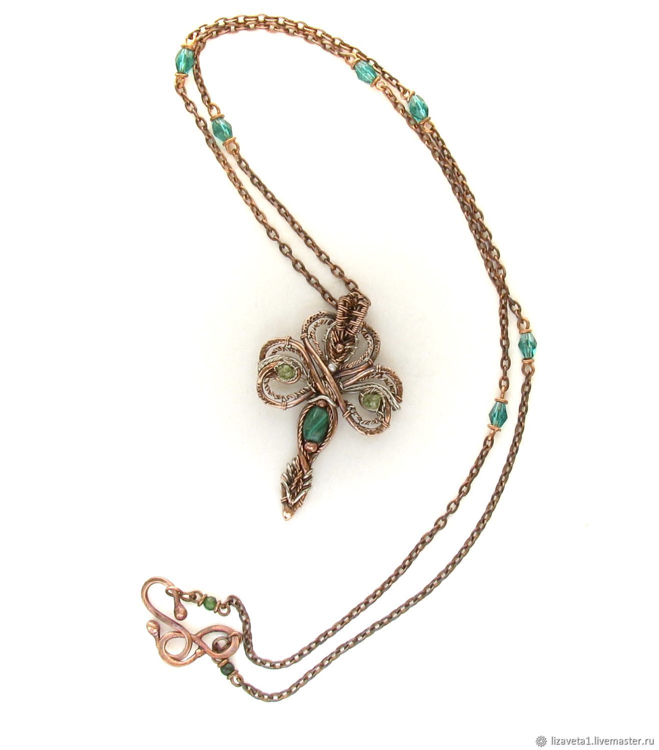 Трилистник кулон шемрок Ирландия зелёный клевер малахит хризолит ...
