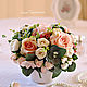 'Marshmallow cloud ' Bouquet of roses in a vase, Composition, Ryazan,  Фото №1