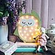 Nightlamp Owl olive/light-pink color, Table lamps, Moscow,  Фото №1