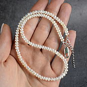 Работы для детей, handmade. Livemaster - original item Natural White Pearl Beads Choker Shape Rondel. Handmade.