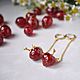 Strawberry earrings-gold-plated long chain earrings. Earrings. ToutBerry. Online shopping on My Livemaster.  Фото №2