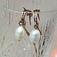 Earrings with natural silver pearls. Earrings. Bone and Stone, Runes and Amulets. My Livemaster. Фото №6