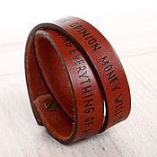 Украшения handmade. Livemaster - original item Personalized Custom Leather Bracelet, text name bracelet.. Handmade.
