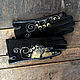Женские кожаные перчатки с росписью "Золотой луг" размер 6,5, Gloves, Trakai,  Фото №1
