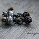 Серьги MEDIEVAL LILY, серебро, латунь, гранат,апатит. Серьги классические. Хани. Ювелир.. Ярмарка Мастеров.  Фото №5