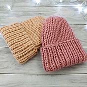 Зимние вязаные шапки из толстой пряжи, 100% перуанская шерсть, Шапки, Калининград,  Фото №1