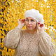  Fashionable down Beret 'Winter sleep' for women, Berets, Urjupinsk,  Фото №1