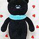 Вязаная игрушка Черный кот. Мягкие игрушки. Мастерская плюшевых игрушек Светланы (Lana-Klubok). Интернет-магазин Ярмарка Мастеров.  Фото №2
