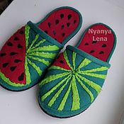 Обувь ручной работы handmade. Livemaster - original item Slippers Watermelon. Handmade.