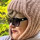 Вязаная шапка из пряжи пух норки ручной работы. Шапка-ушанка. Rukodelnitsa-41. Ярмарка Мастеров.  Фото №6
