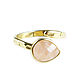 Золотое кольцо с кварцем, безразмерное кольцо с камнем розовый кварц, Кольца, Москва,  Фото №1