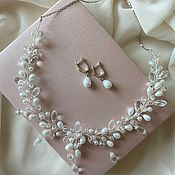 Свадебный салон handmade. Livemaster - original item A set of necklaces and earrings with pearls, jewelry for a wedding. Handmade.