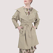 Одежда handmade. Livemaster - original item Trench coat women`s summer coat beige long. Handmade.