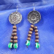 Украшения handmade. Livemaster - original item Earrings leather Beads. Handmade.