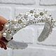 Order Tiara for bride: White wedding band with flowers and pearls. Beaded jewelry by Mariya Klishina. Livemaster. . Bridal Tiara Фото №3