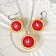 'Grapefruit ' pendant and earrings. Jewelry Sets. Country Cottage. My Livemaster. Фото №4