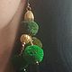 Серьги из латуни и шерсти. Серьги классические. Newstylejewelry. Ярмарка Мастеров.  Фото №4