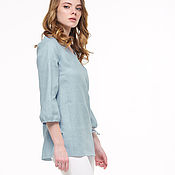 Одежда handmade. Livemaster - original item Romantic blouse-tunic made of 100% linen. Handmade.