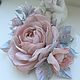 Order FABRIC FLOWERS. ' Sprig of roses ' Powder in gray and blue'. fioridellavita. Livemaster. . Brooches Фото №3