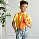 Комплект для мальчика "Стиляга" оранжевый галстук. Блузки и рубашки. 12 кг Счастья (Катерина Пешкова). Ярмарка Мастеров.  Фото №5