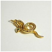 Материалы для творчества handmade. Livemaster - original item Charm Snake pendant with cubic zirconia (Yu.Korea). pc. Handmade.