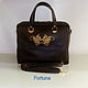 Black leather bag ' Valise', Classic Bag, St. Petersburg,  Фото №1