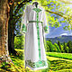 Vesta's white linen dress, Folk dresses, Lermontov,  Фото №1