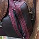 Genuine leather backpack in boho style chocolate burgundy embossed. Backpacks. Gelekoka. Handmade leather bags.. My Livemaster. Фото №5