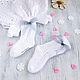 Baby socks for girls white knitted socks for children cotton. Babys bootees. babyshop. My Livemaster. Фото №6
