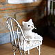White Cat Miniature Dollhouse Toy. Miniature figurines. AnzhWoolToy (AnzhelikaK). My Livemaster. Фото №5
