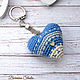 Keychain 5 cm Knitted heart blue Jacquard, Fun, Moscow,  Фото №1