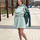 Летний костюм: кроп-худи и юбка в цвете «Пыльная мята». Костюмы. Fashion-cover. Ярмарка Мастеров.  Фото №4