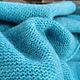 Заказать Вязаный шарф,палантин из шерсти лазурно-голубой. Марина (Knitted Comfort). Ярмарка Мастеров. . Шарфы Фото №3
