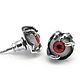 Серьги из серебра  JUSTIN TNE40-07 RED. Серьги классические. Blacksilver. Интернет-магазин Ярмарка Мастеров.  Фото №2