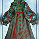 Embroidered linen dress 'wild flowers' Boho, Dresses, Slavyansk-on-Kuban,  Фото №1
