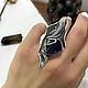  азурит премиум качества: серебро. Кольцо на весь палец. Shahinian Jewelry. Интернет-магазин Ярмарка Мастеров.  Фото №2