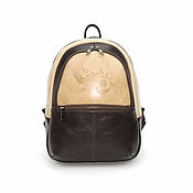 Сумки и аксессуары handmade. Livemaster - original item Backpacks: Women`s Leather Backpack Beige Brown Jenny Mod. R. 43-652. Handmade.