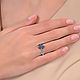 Заказать Кольцо голубое из серебра 925 пробы в инкрустации фианитов premium. MARIA GUSEVA Fashion Jewelry. Ярмарка Мастеров. . Кольца Фото №3