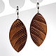Red Brown Leather Earrings. Earrings. Two Starlings. Online shopping on My Livemaster.  Фото №2