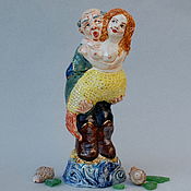 Для дома и интерьера handmade. Livemaster - original item Figurines: A fisherman and a mermaid.Statuette. Handmade.