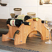 Для дома и интерьера handmade. Livemaster - original item Stylish ash wood shelf for 5 wine bottles. Handmade.