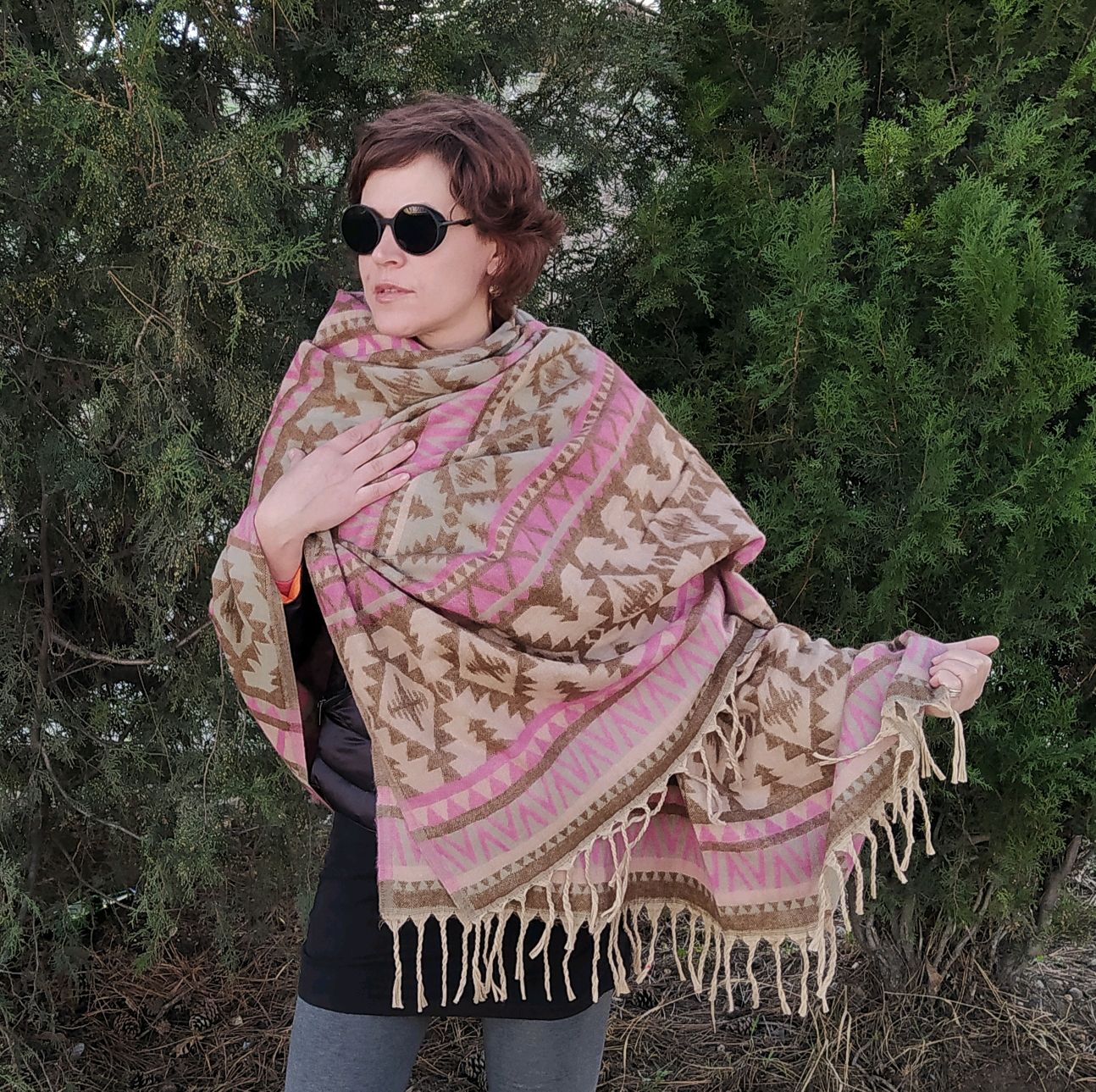 палантин теплый из шерсти. плед из пашмины. палантин из вареной шерсти индийский купить. плед серый леопард купить.