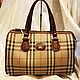 Винтаж: Винтажная сумка Burberry Canvas Nova Check Boston, Сумки винтажные, Калининград,  Фото №1